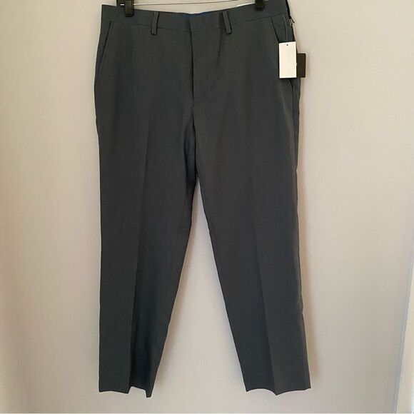 M151 Men’s Flat Front Medium Blue Dress Pants 34Wx30L - Picture 1 of 3
